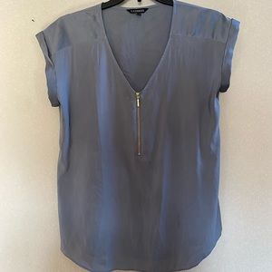 Grey, zip up Express Blouse